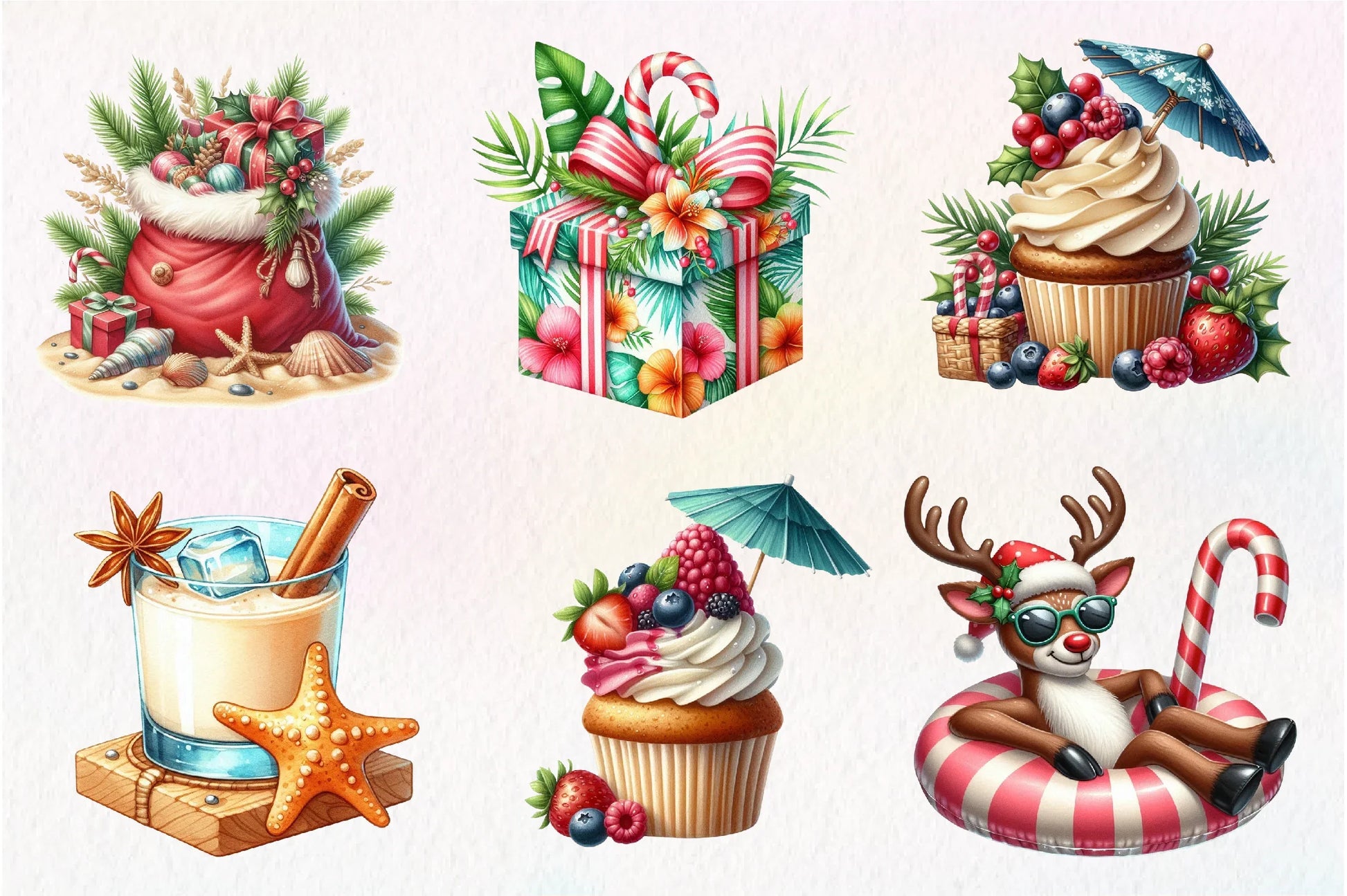 Summer Christmas Clipart Bundle - CraftNest - Digital Crafting and Art