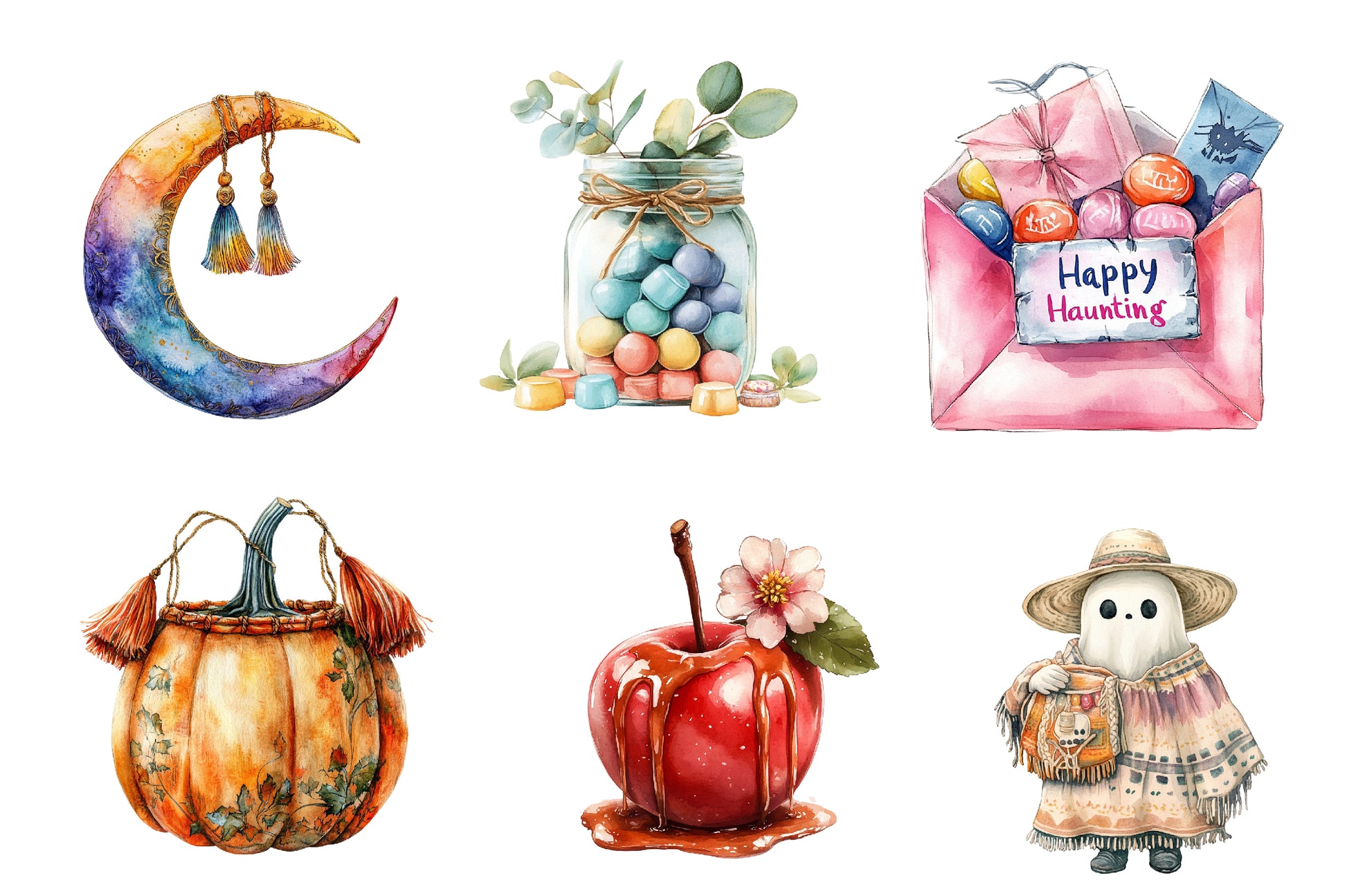 Boho Halloween Trick Or Treat Clipart Bundle - CraftNest - Digital Crafting and Art