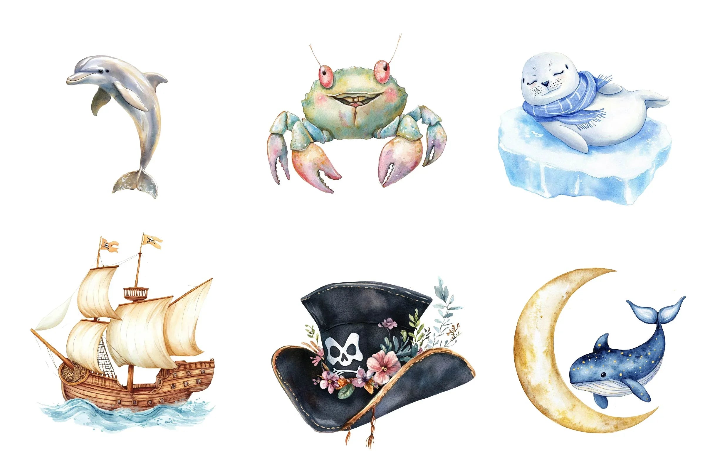 Adventure At Sea Nursery Clipart Bundle - CraftNest - Digital Crafting and Art