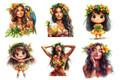 Hula Girl Clipart Bundle - CraftNest - Digital Crafting and Art