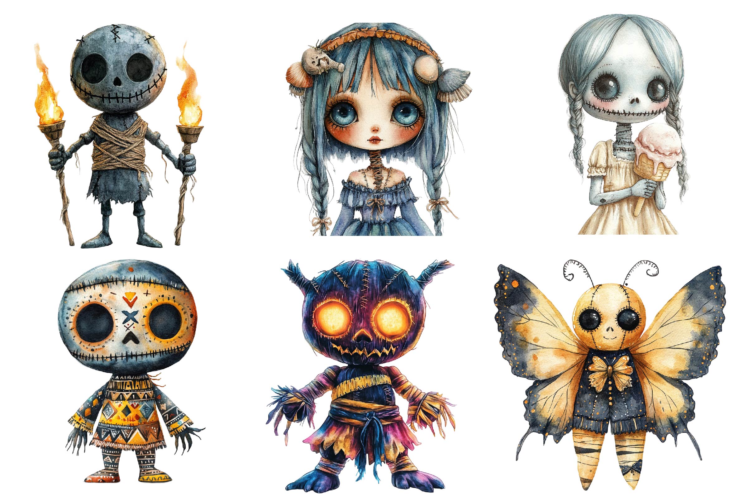 Summer Gothic Voodoo Doll Clipart Bundle - CraftNest - Digital Crafting and Art