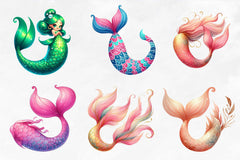 Mermaid Tail Clipart Bundle - CraftNest - Digital Crafting and Art