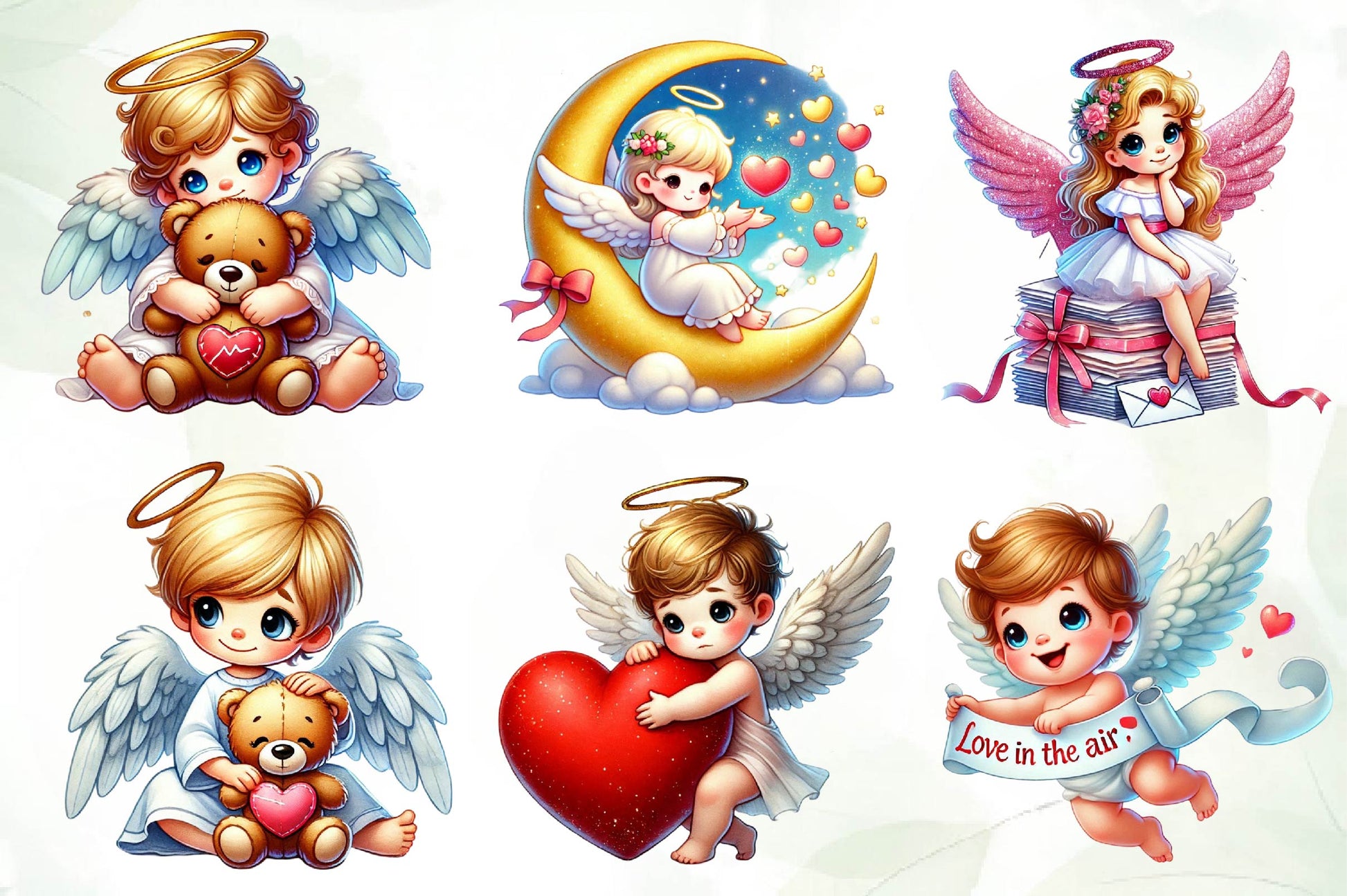 Valentines Angel Clipart Bundle - CraftNest - Digital Crafting and Art