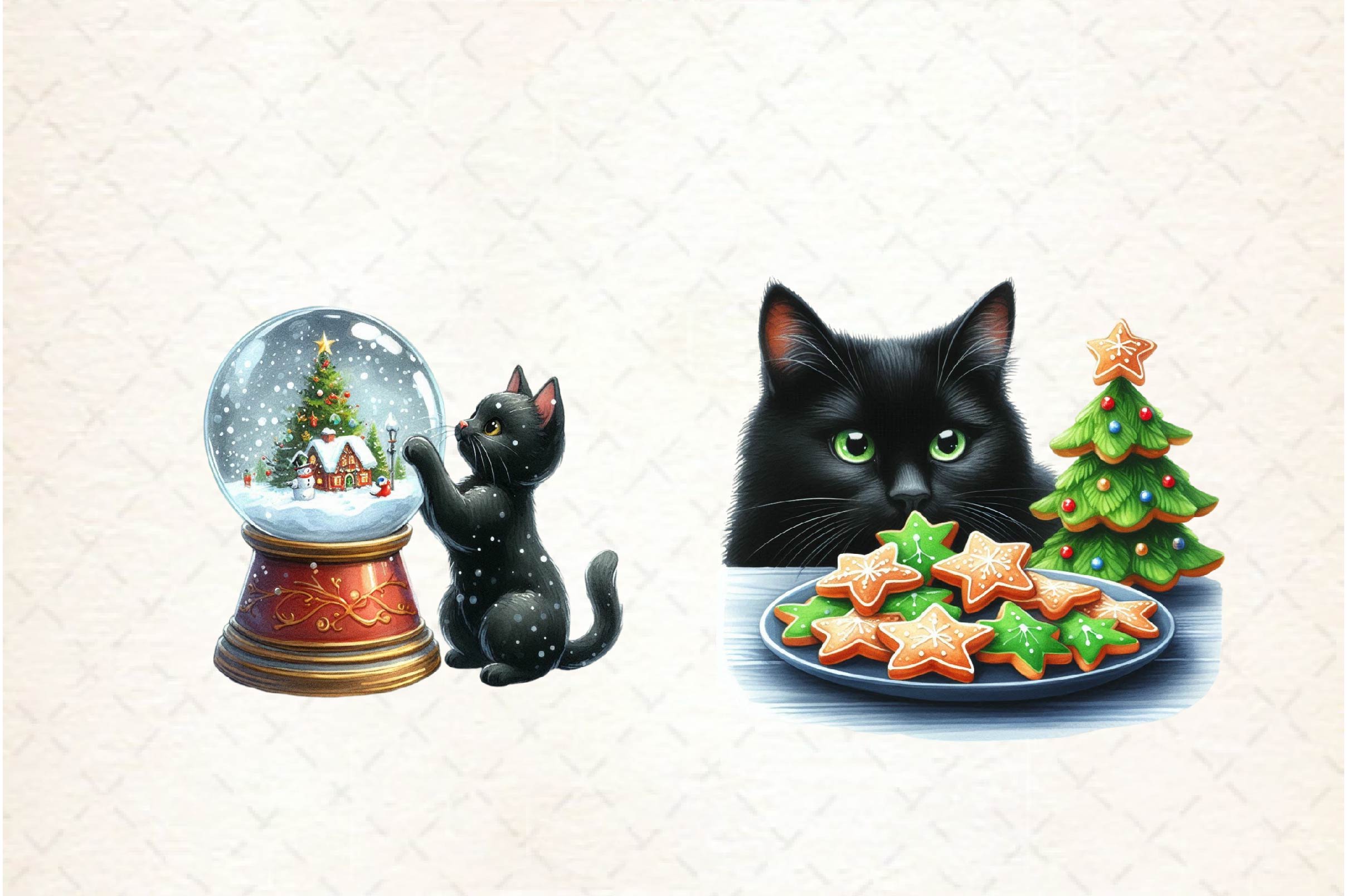 Black Cat Christmas Clipart Bundle - CraftNest - Digital Crafting and Art