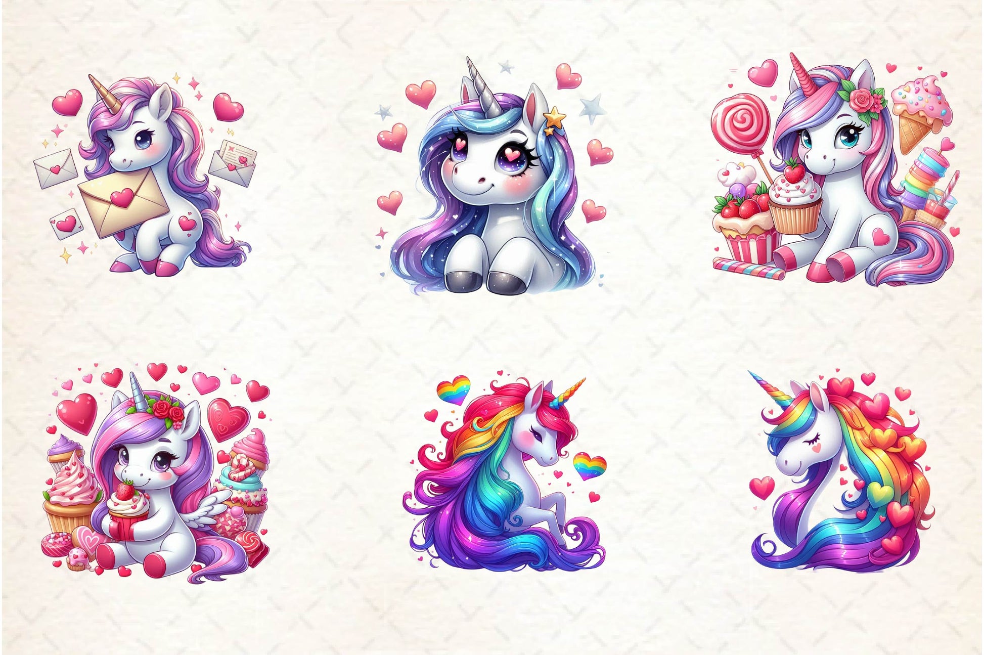 Cute Unicorns Valentine's Day Clipart Bundle - CraftNest - Digital Crafting and Art