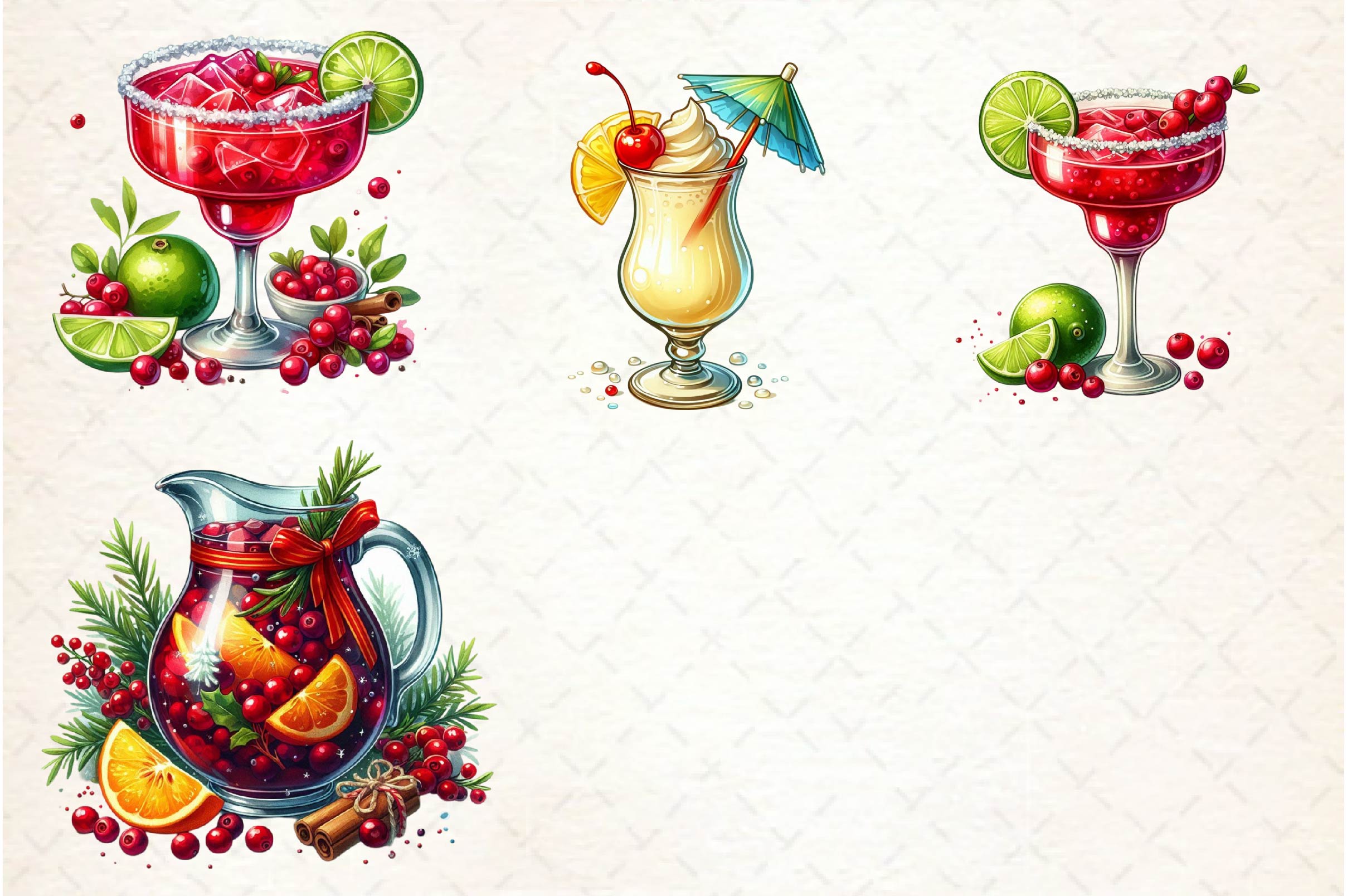 Christmas Cocktail Collection Clipart Bundle - CraftNest - Digital Crafting and Art