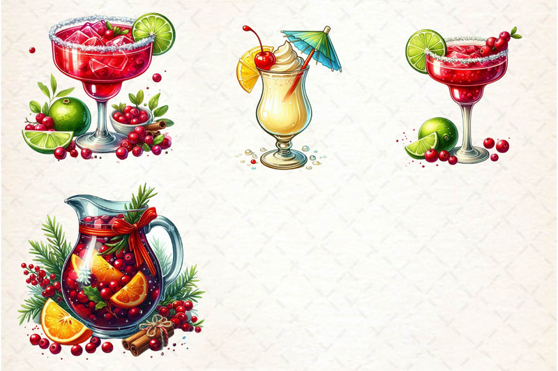 Christmas Cocktail Collection Clipart Bundle - CraftNest - Digital Crafting and Art