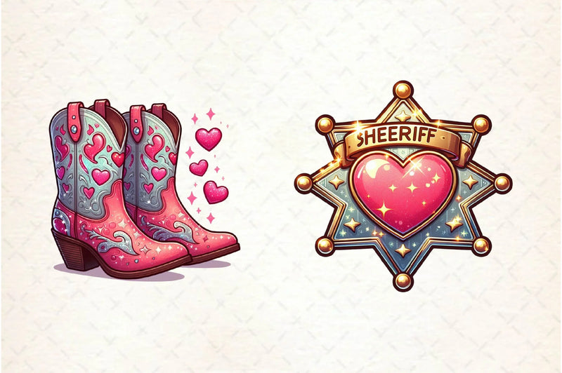 Retro Howdy Western Valentine's Day Clipart Bundle - CraftNest - Digital Crafting and Art