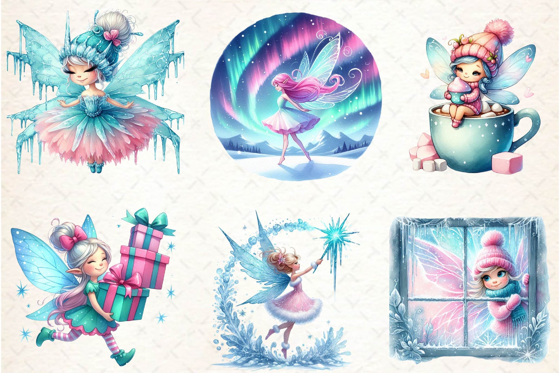 Christmas Winter Fairy Clipart Bundle - CraftNest - Digital Crafting and Art