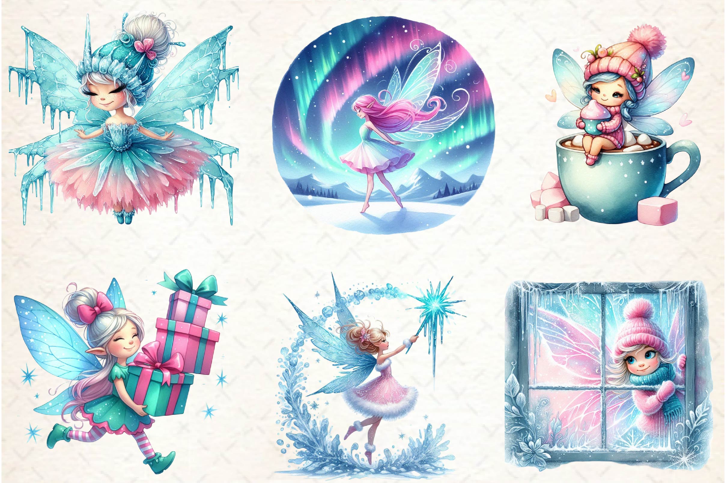 Christmas Winter Fairy Clipart Bundle - CraftNest - Digital Crafting and Art