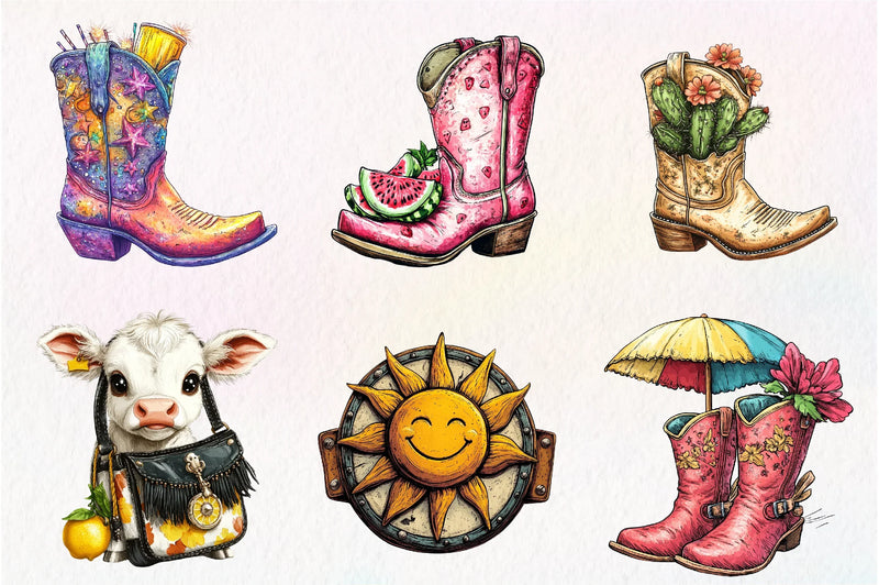 Summer Cowgirl Clipart Bundle 1 - CraftNest - Digital Crafting and Art