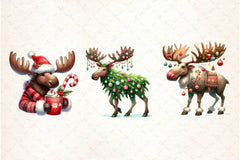 Quirky Christmas Moose Clipart Bundle - CraftNest - Digital Crafting and Art