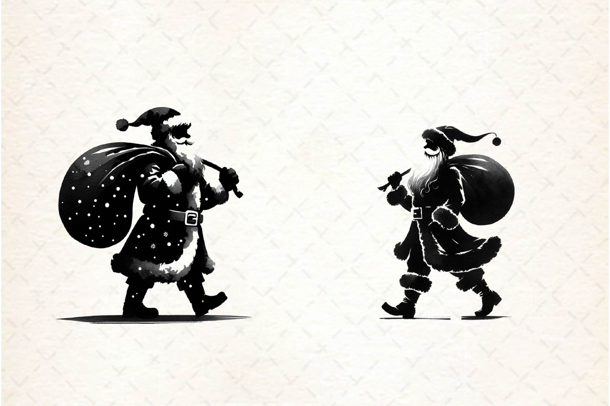 Black And White Santa Clipart Bundle - CraftNest - Digital Crafting and Art