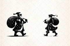 Black And White Santa Clipart Bundle - CraftNest - Digital Crafting and Art