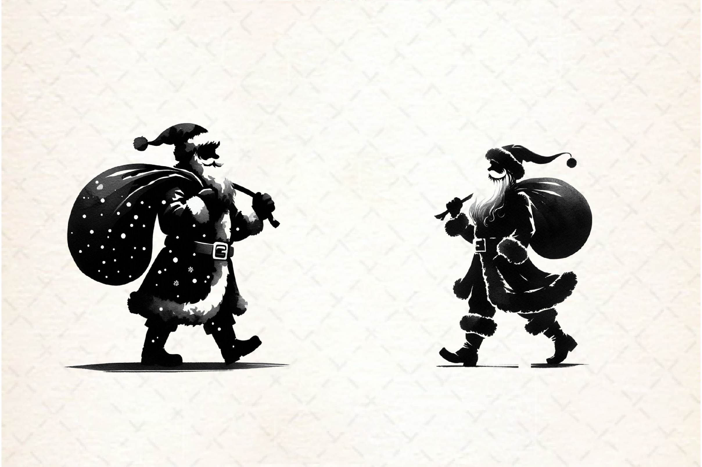 Black And White Santa Clipart Bundle - CraftNest - Digital Crafting and Art