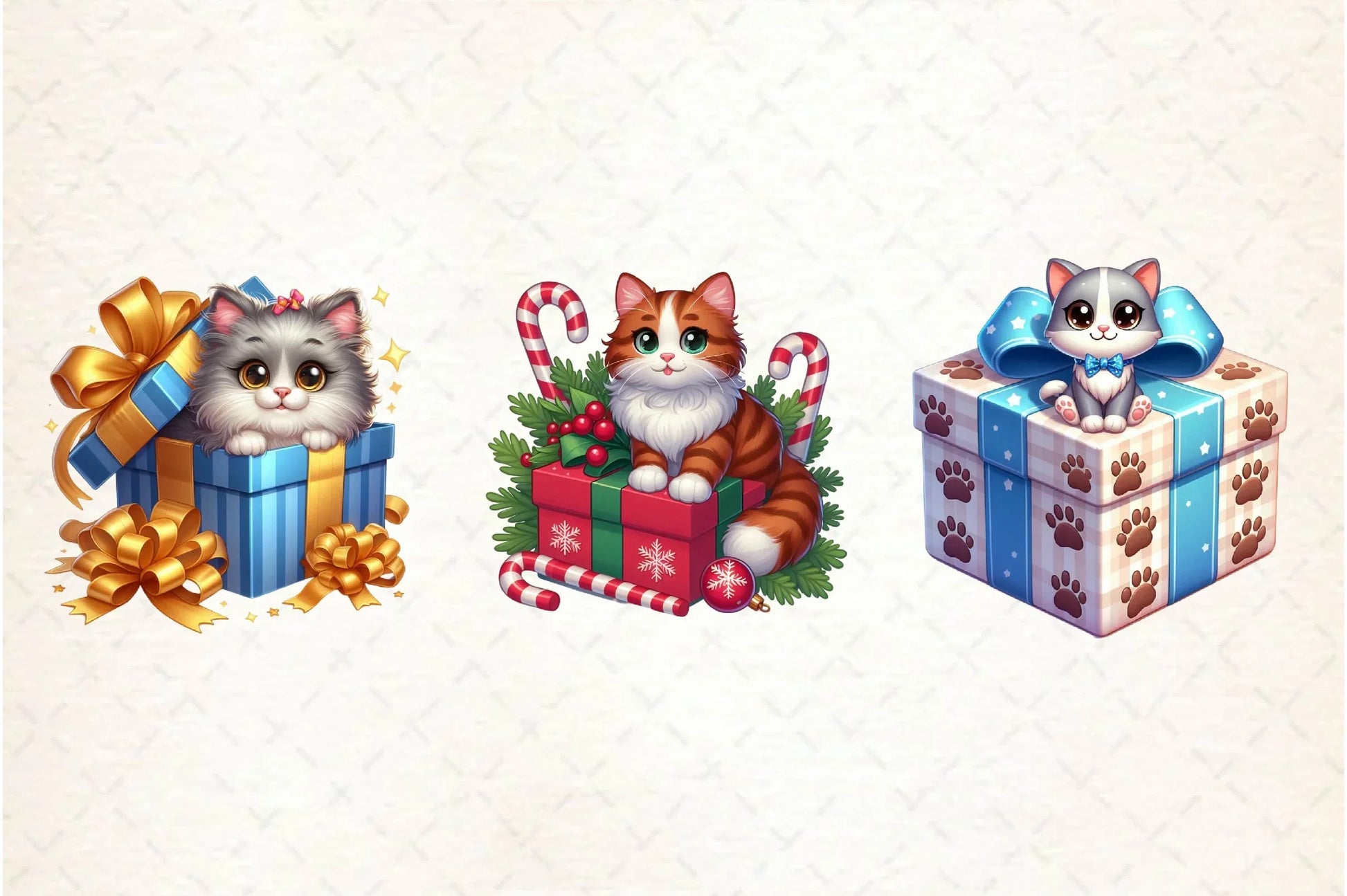 Christmas Cat Gift Box Clipart Bundle - CraftNest - Digital Crafting and Art