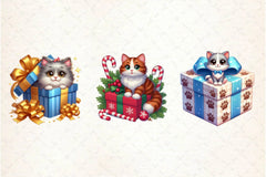 Christmas Cat Gift Box Clipart Bundle - CraftNest - Digital Crafting and Art