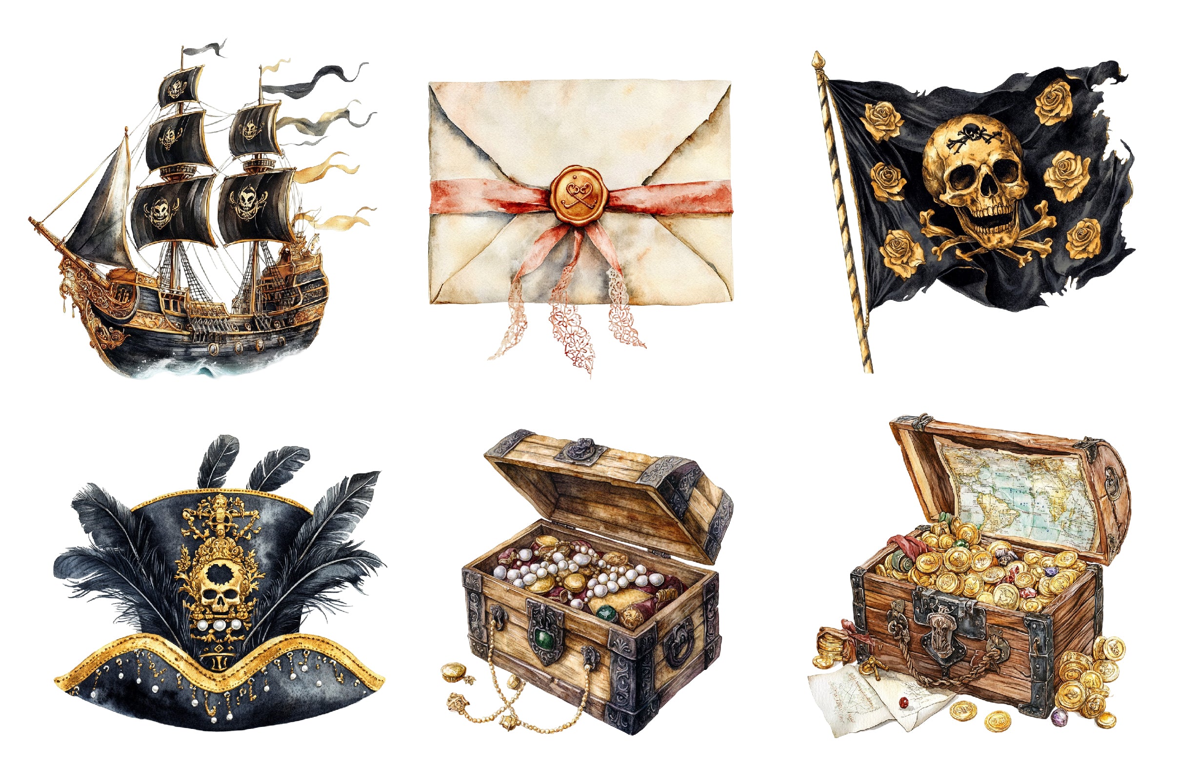 Fancy Pirate Core Clipart Bundle - CraftNest - Digital Crafting and Art