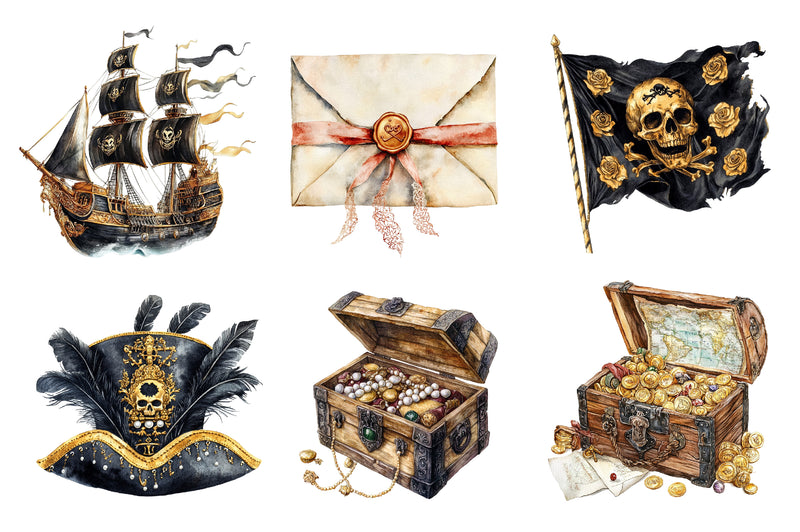 Fancy Pirate Core Clipart Bundle - CraftNest - Digital Crafting and Art