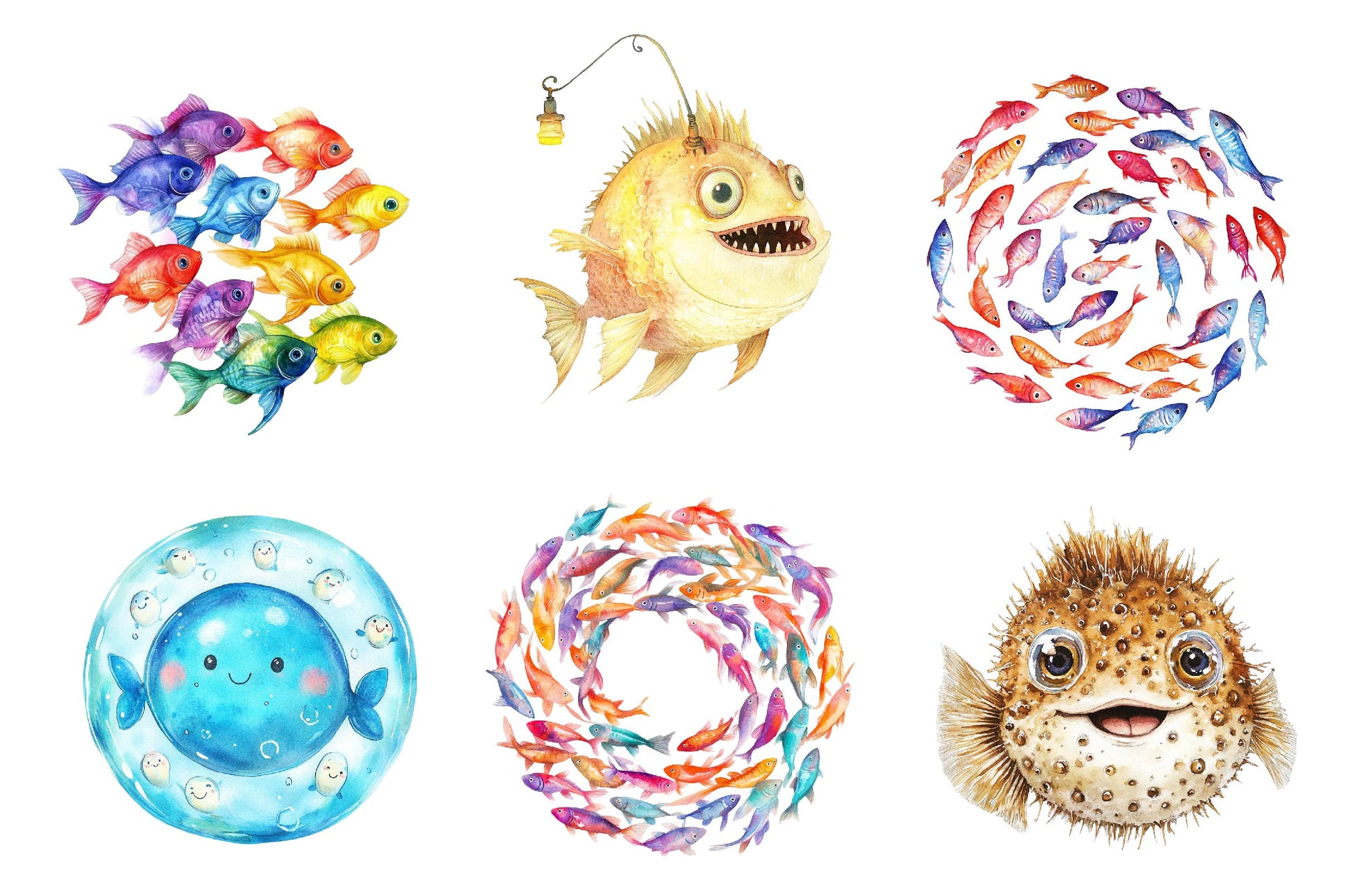 Cute Undersea Life Clipart Bundle - CraftNest - Digital Crafting and Art