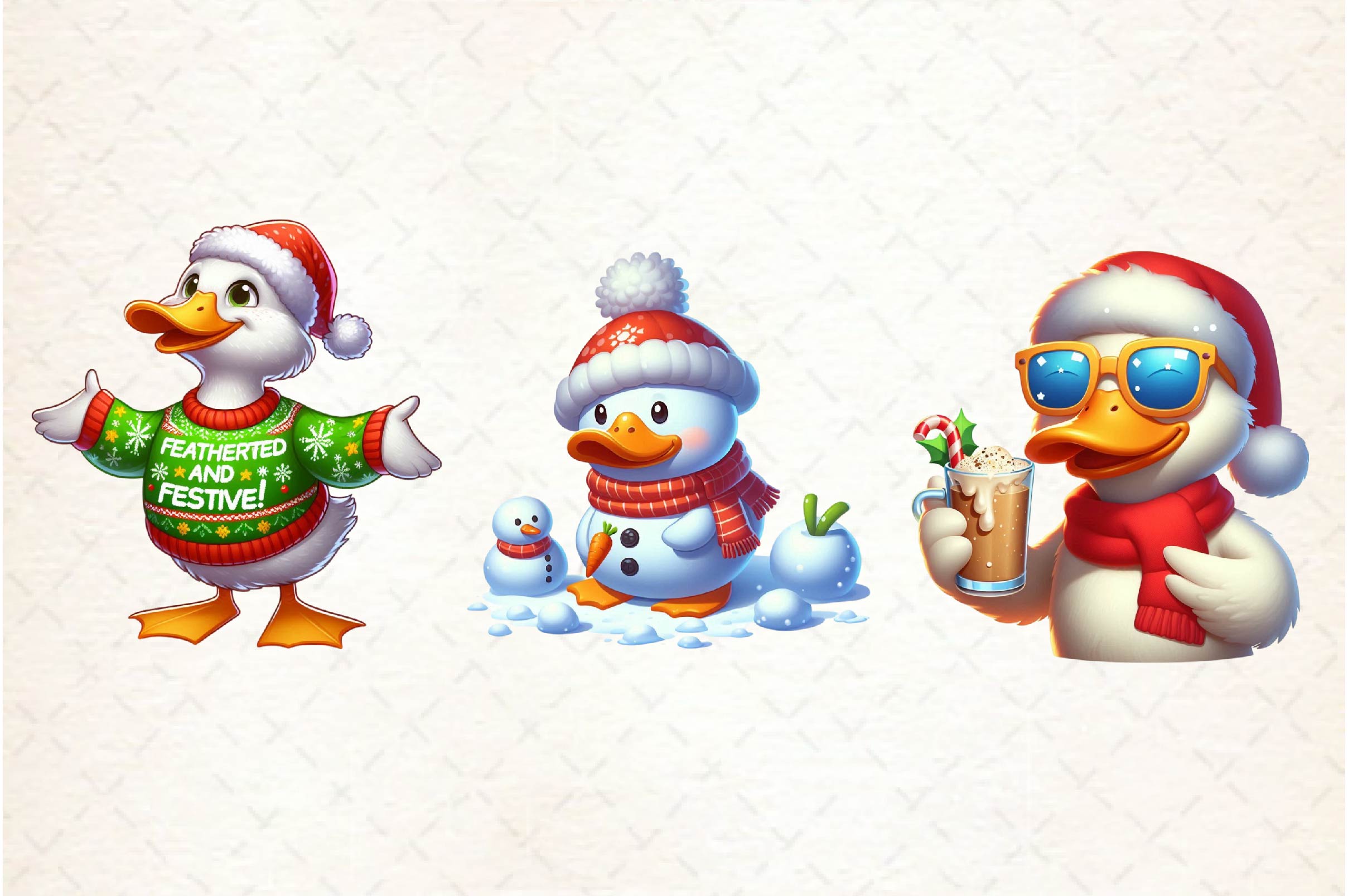 Funny Christmas Duck Clipart Bundle - CraftNest - Digital Crafting and Art