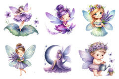 Garden Purple Fairies Clipart Bundle - CraftNest - Digital Crafting and Art