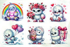 Valentine Cute Yeti Clipart Bundle - CraftNest - Digital Crafting and Art