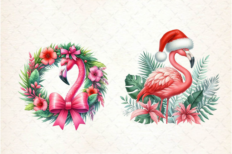 Funny Flamingo Christmas Flamingo Clipart Bundle - CraftNest - Digital Crafting and Art