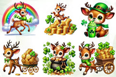 St Patricks Day Cute Reindeer Clipart Bundle - CraftNest - Digital Crafting and Art