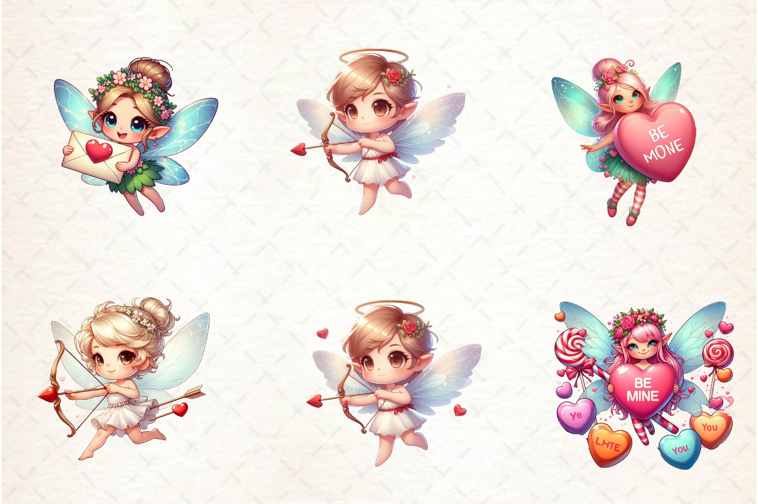 Chibi Valentine Fairy Clipart Bundle - CraftNest - Digital Crafting and Art