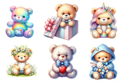 Cute Plush Toy Teddy Bear Clipart Bundle - CraftNest - Digital Crafting and Art