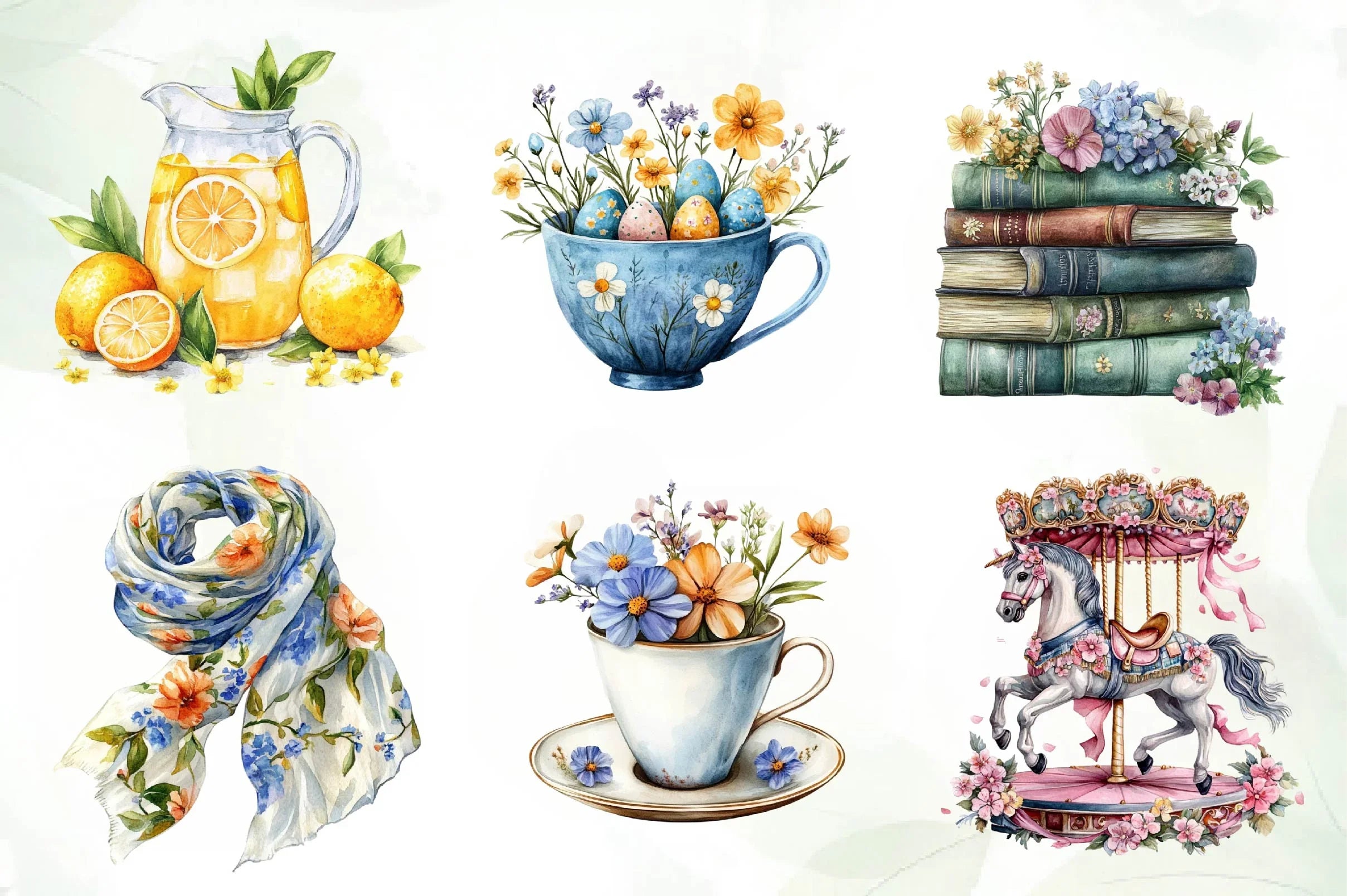 Retro Spring Clipart Bundle - CraftNest - Digital Crafting and Art