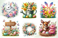 Easter With Spring Flowers Clipart Bundle - CraftNest - Digital Crafting and Art