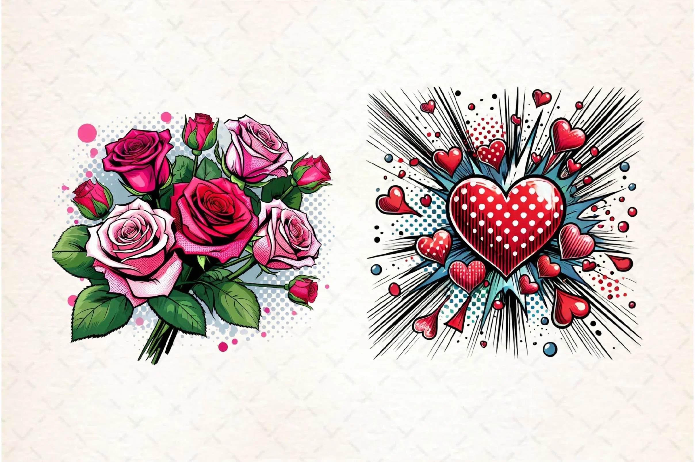 Pop Art Valentines Day Clipart Bundle - CraftNest - Digital Crafting and Art
