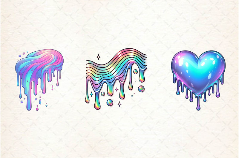 Holographic Drips And Splashes Clipart Bundle - CraftNest - Digital Crafting and Art