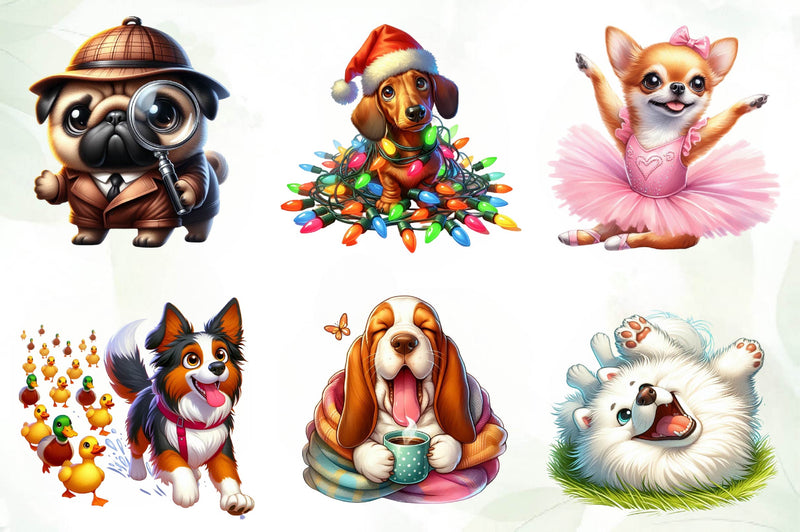 Quirky Funny Dog Clipart Bundle - CraftNest - Digital Crafting and Art