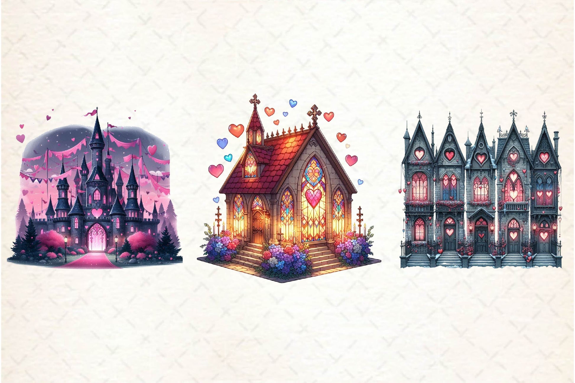 Valentine Gothic Palace Clipart Bundle - CraftNest - Digital Crafting and Art