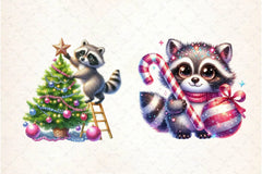 Christmas Raccoon Clipart Bundle - CraftNest - Digital Crafting and Art
