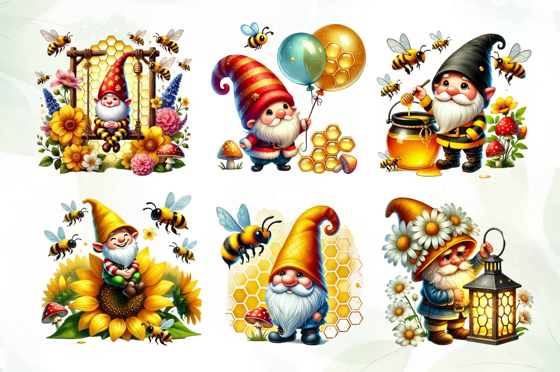 Honey Bee Gnome Clipart Bundle 1 - CraftNest - Digital Crafting and Art
