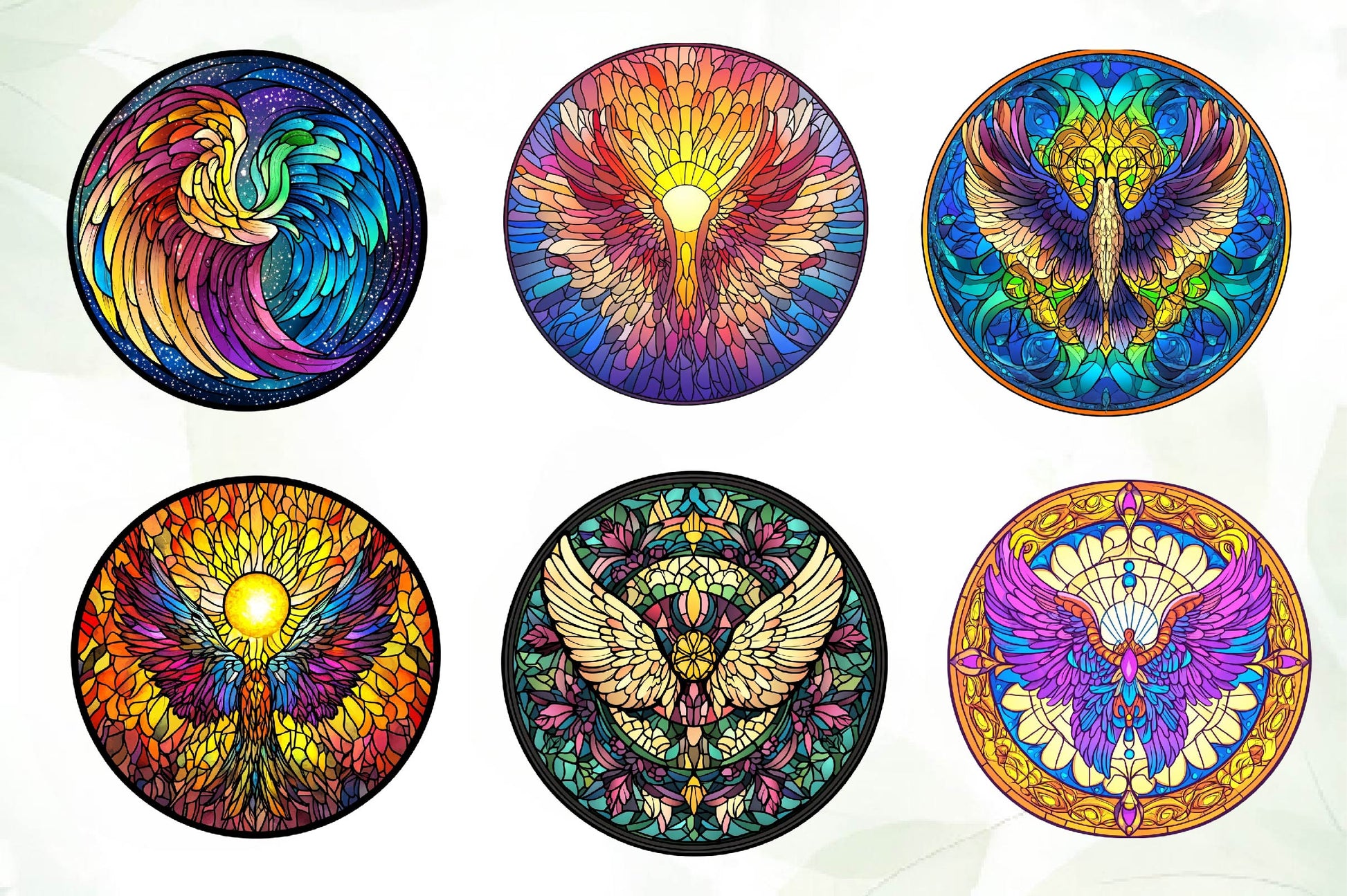 Stained Glass Angel Wings Clipart Bundle - CraftNest - Digital Crafting and Art