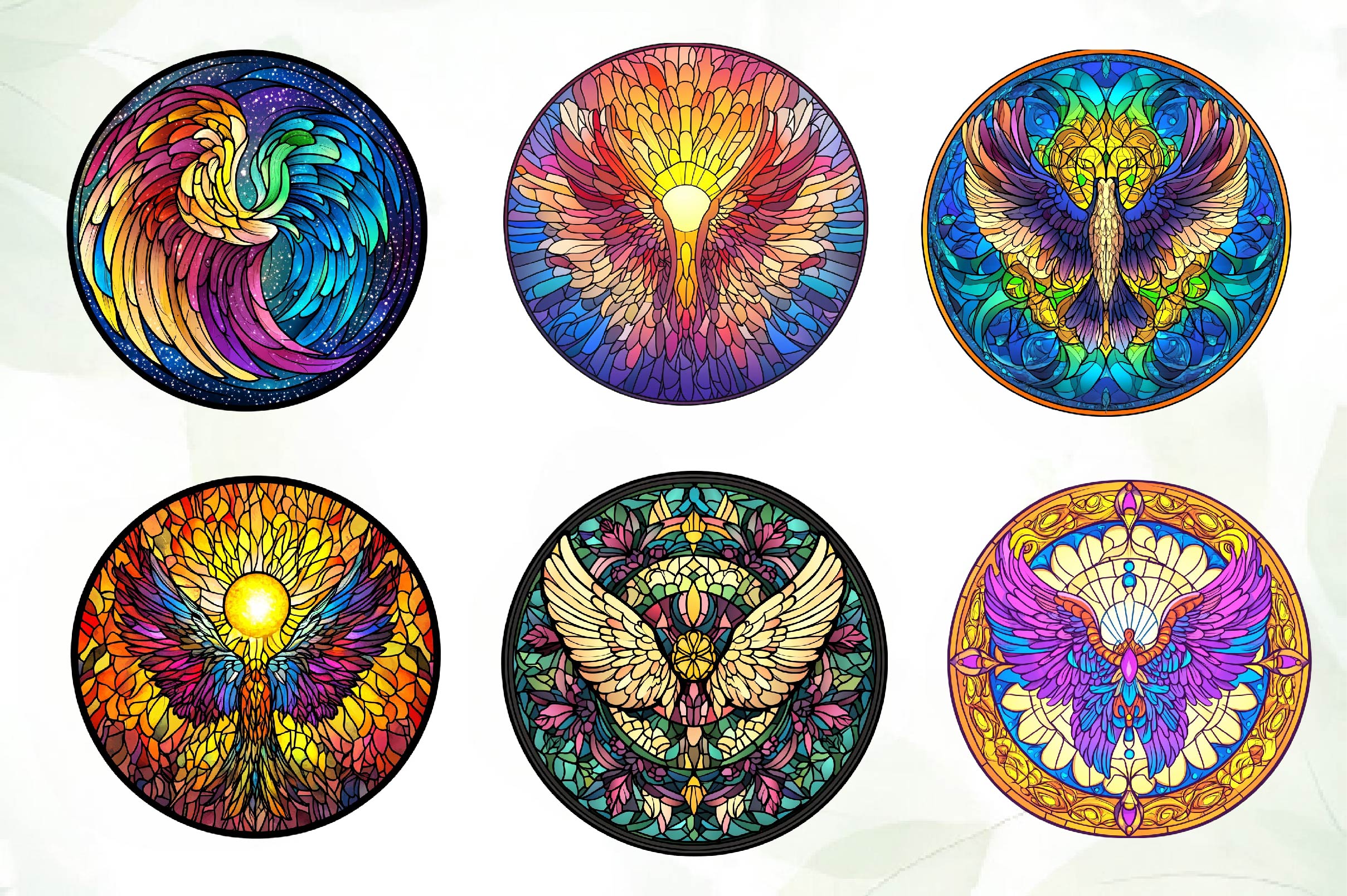 Stained Glass Angel Wings Clipart Bundle - CraftNest - Digital Crafting and Art