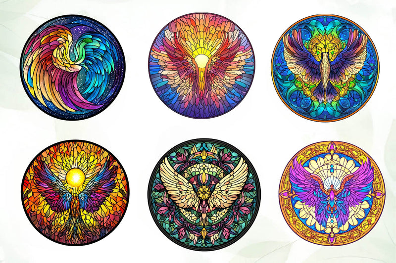 Stained Glass Angel Wings Clipart Bundle - CraftNest - Digital Crafting and Art