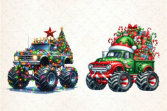 Christmas Monster Truck Clipart Bundle - CraftNest - Digital Crafting and Art