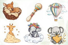 Boho Nursery Baby Clipart Bundle - CraftNest - Digital Crafting and Art