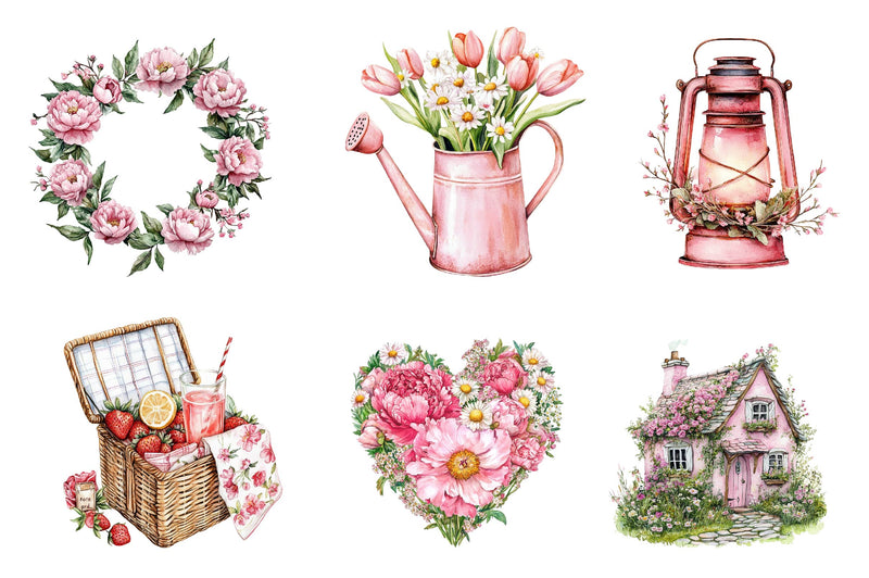 Pink Spring Clipart Bundle  2 - CraftNest - Digital Crafting and Art