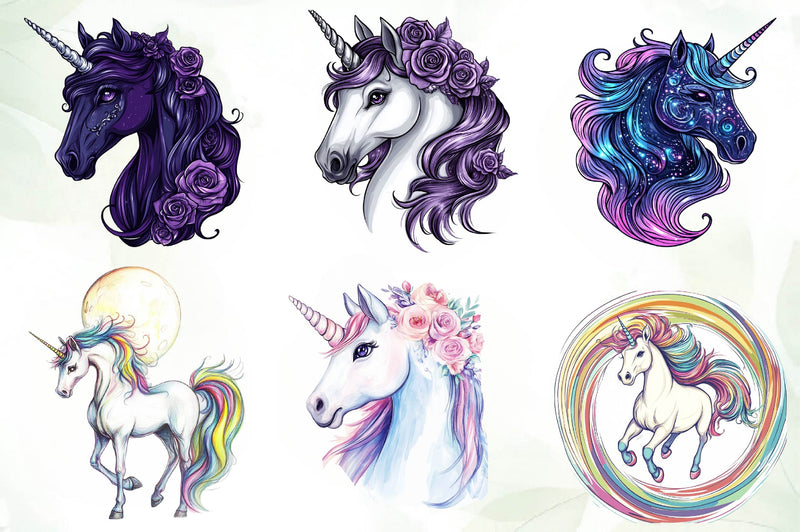 Fantasy Unicorn Clipart Bundle - CraftNest - Digital Crafting and Art
