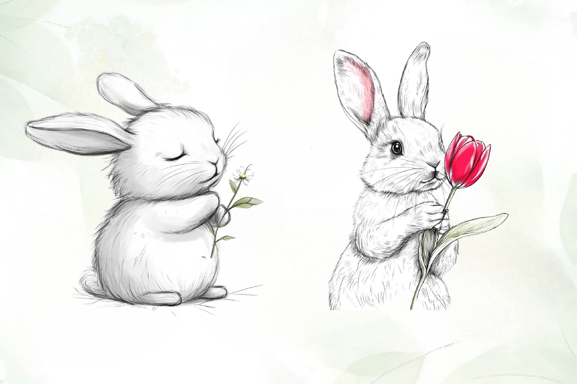 Cute Easter Bunny Clipart Bundle 2 - CraftNest - Digital Crafting and Art