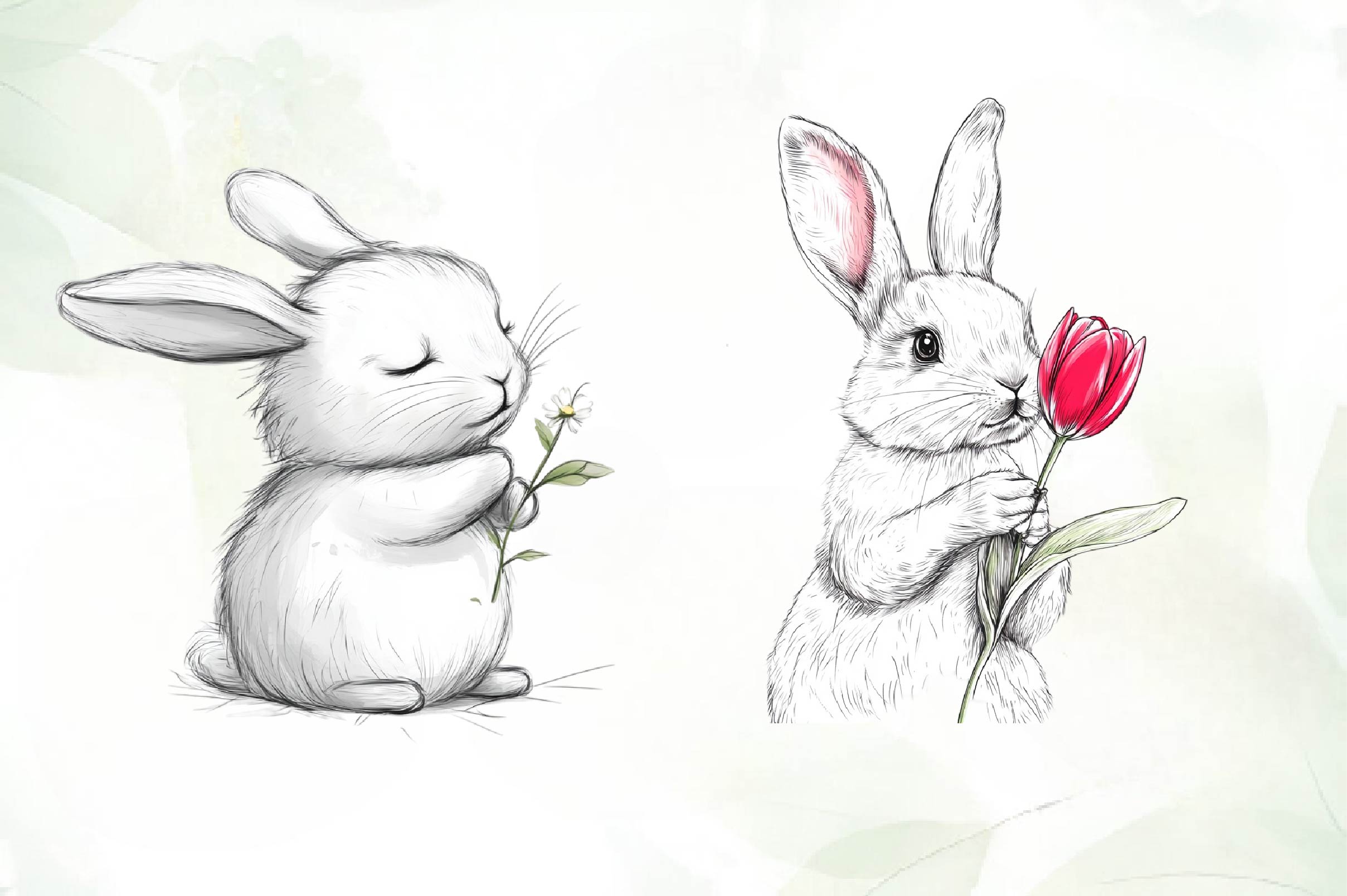 Cute Easter Bunny Clipart Bundle 2 - CraftNest - Digital Crafting and Art