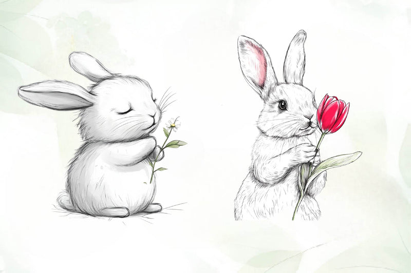 Cute Easter Bunny Clipart Bundle 2 - CraftNest - Digital Crafting and Art