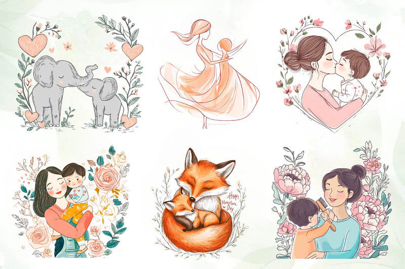 Happy Mothers Day Clipart Bundle - CraftNest - Digital Crafting and Art
